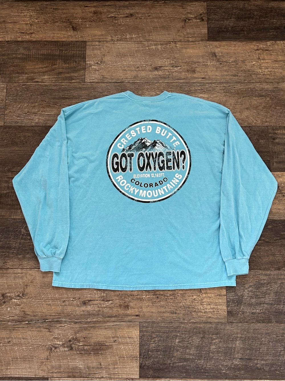 Colorado “Got Oxygen?” Rocky Mountain Long Sleeve Tee 2XL Blue Oversized